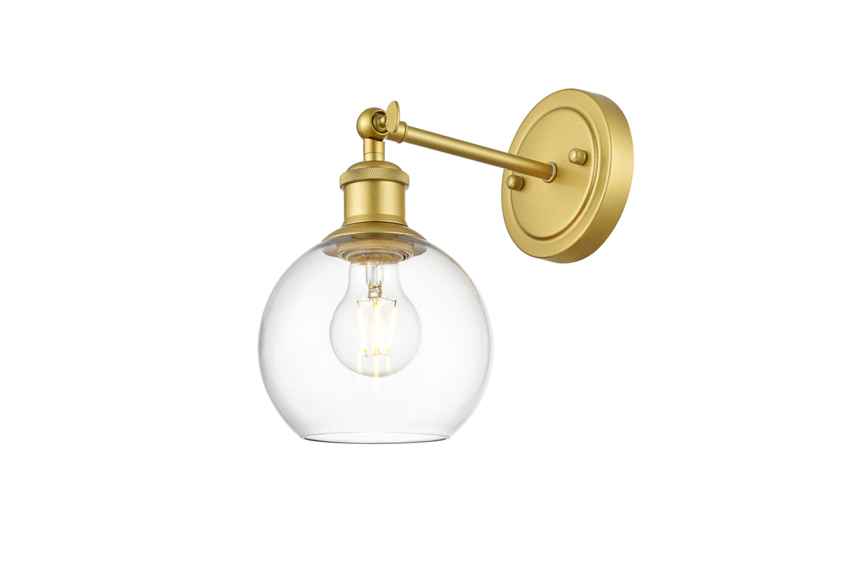 Kai 1 light Brass and Clear Bath Sconce
