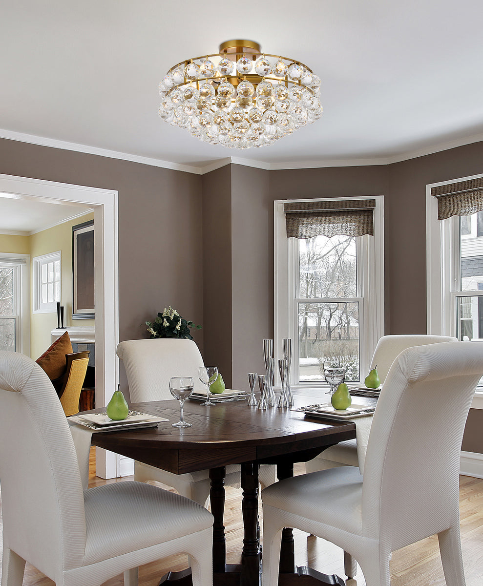 Savannah 18 inch flush mount in brass