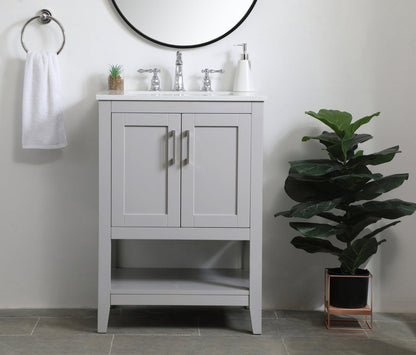 24 inch Single Bathroom Vanity in Grey