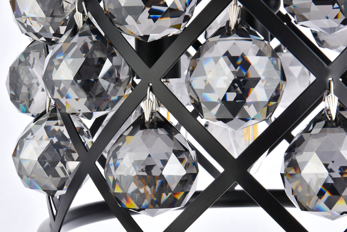 Madison 3 light Matte Black Pendant Silver Shade (Grey) Royal Cut Crystal