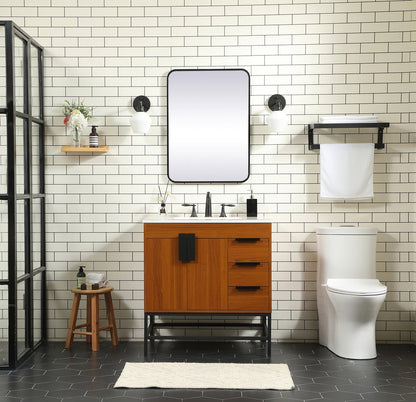 32 inch Single bathroom vanity in teak