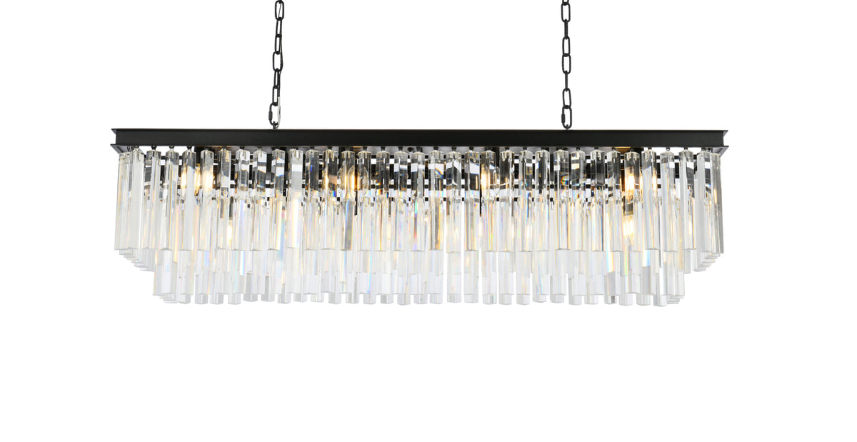 Sydney 12 light Matte Black Chandelier Clear Royal Cut Crystal