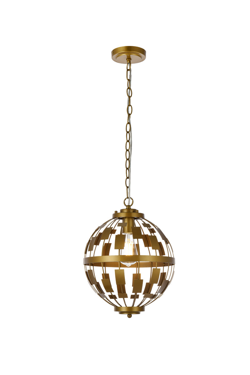 Levante 1 light pendant in brass
