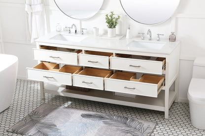 72 inch double bathroom vanity in white