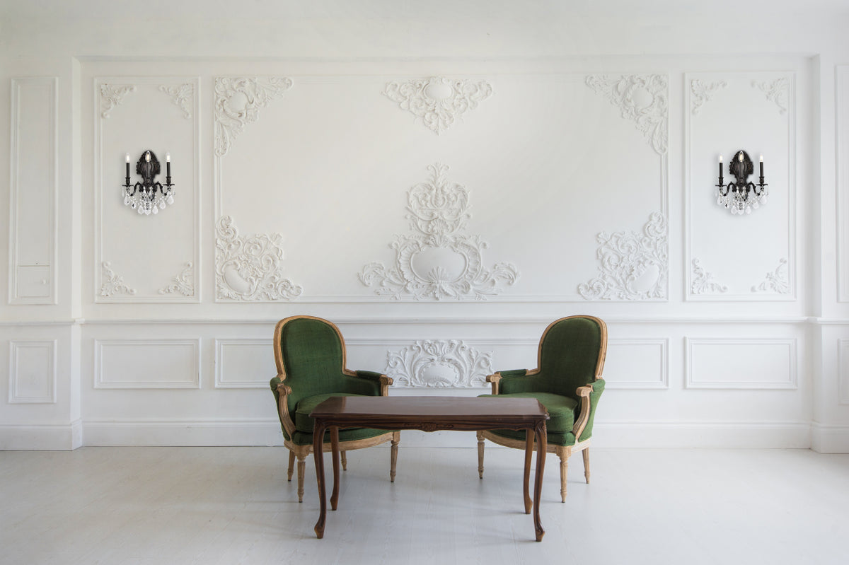 Monarch 3 light Dark Bronze Wall Sconce Clear Royal Cut Crystal