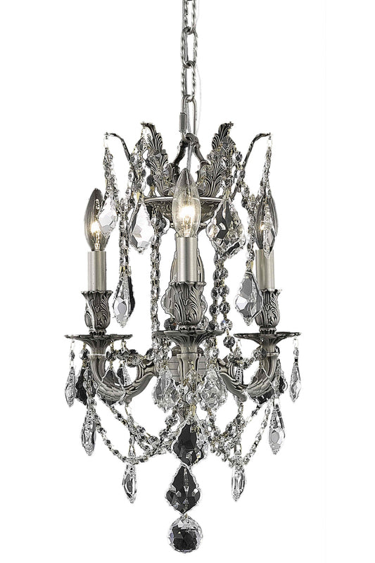 Rosalia 3 light Pewter Pendant Clear Royal Cut Crystal