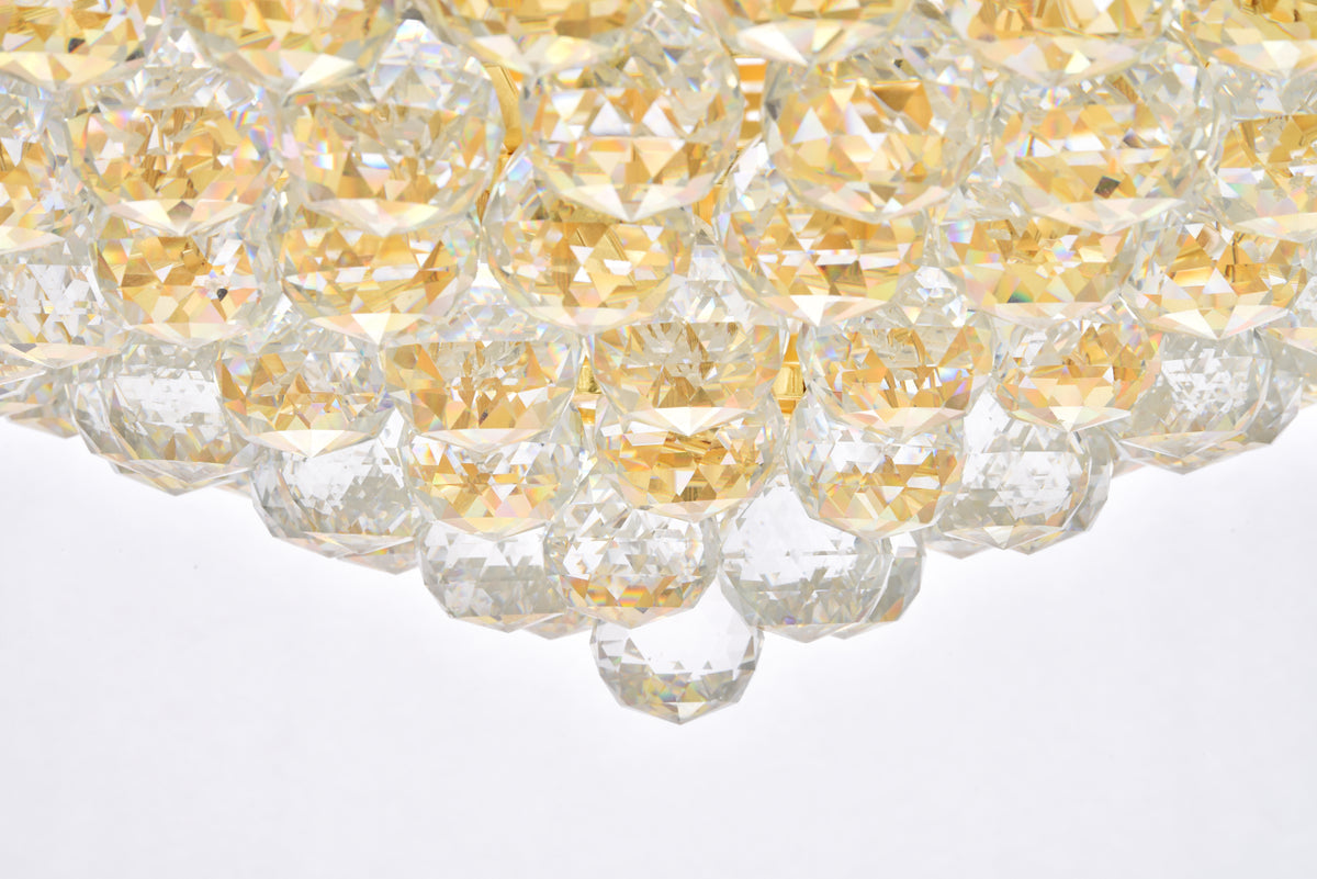 Primo 30 light Gold Flush Mount Clear Royal Cut Crystal