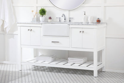 60 inch Single bathroom vanity in white