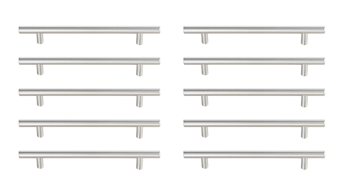 Quinn 6-5/16" Center to Center Brushed Nickel Bar Pull Multipack (set of 10)