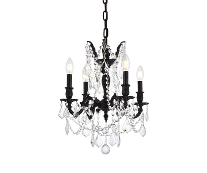 Rosalia 4 light Dark Bronze Pendant Clear Royal Cut Crystal