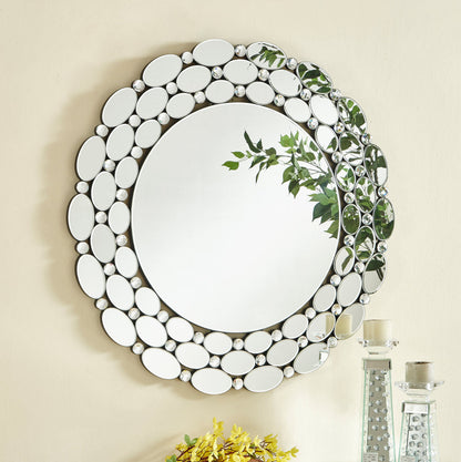 Sparkle 35 in. Contemporary Round Mirror in Clear