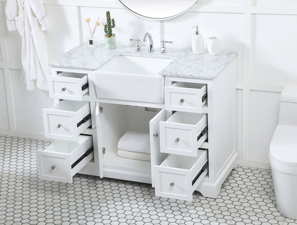 48 inch Single bathroom vanity in white