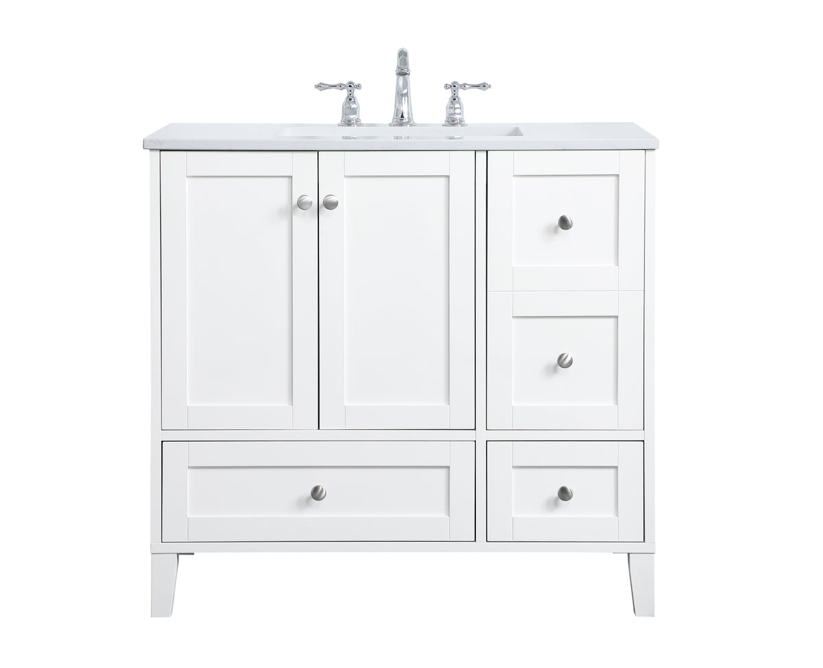 36 inch Single Bathroom Vanity in White