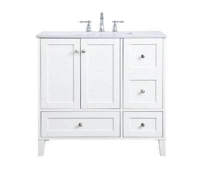 36 inch Single Bathroom Vanity in White