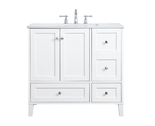 36 inch Single Bathroom Vanity in White