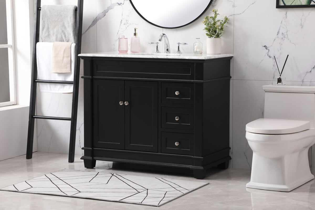 42 inch Single bathroom vanity set in black