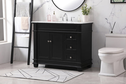 42 inch Single bathroom vanity set in black