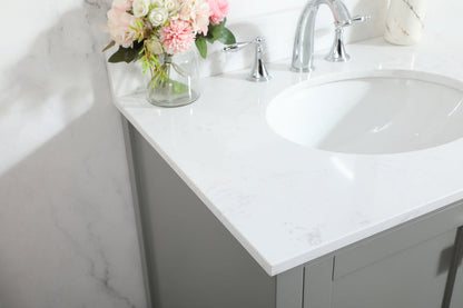 30 inch Single bathroom vanity in grey with backsplash