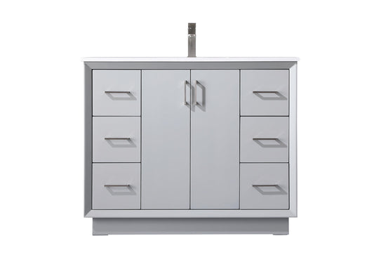 42 Inch SIngle Bathroom Vanity In Grey