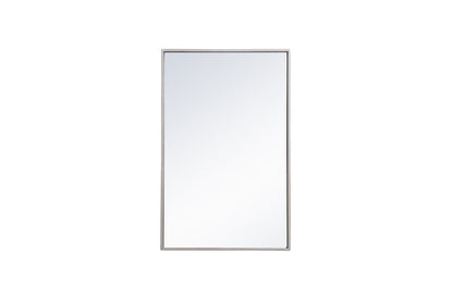 Metal frame rectangle mirror 18x28 inch in silver
