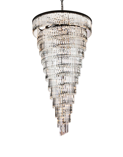 Sydney 48 inch spiral crystal chandelier in matte black