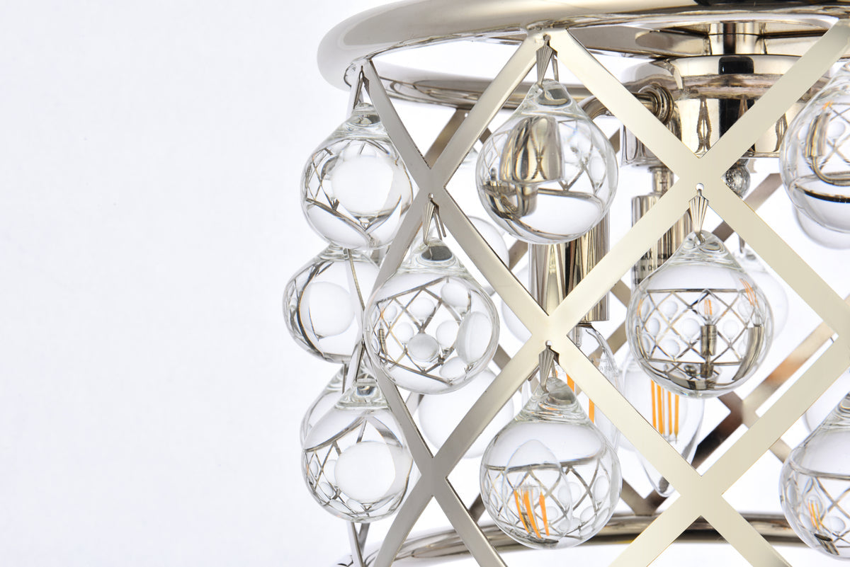 Madison 3 light polished Nickel Pendant Clear Royal Cut Crystal