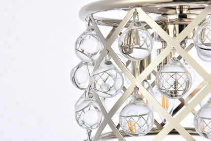 Madison 3 light polished Nickel Pendant Clear Royal Cut Crystal