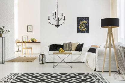 Westley 6 lights pendant in black