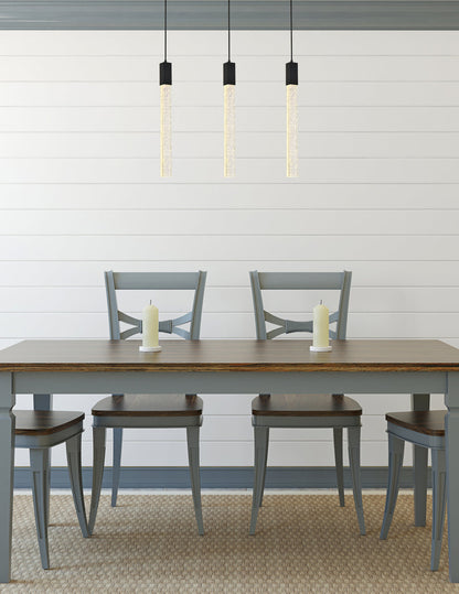 Weston 3 lights pendant in black