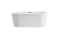 59 inch soaking roll top bathtub in glossy white
