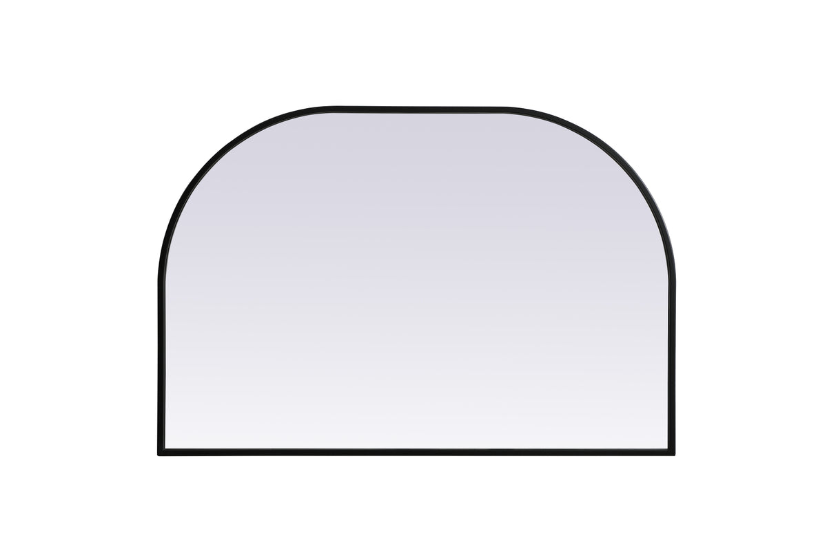 Metal Frame Arch Mirror 36x24 Inch in Black