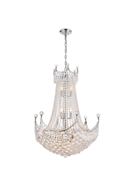 Corona 24 light Chrome Chandelier Clear Royal Cut Crystal