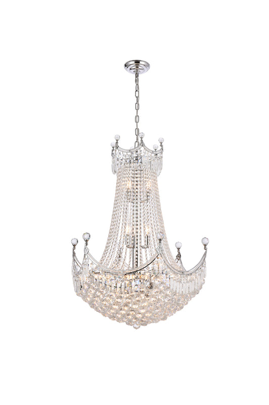 Corona 24 light Chrome Chandelier Clear Royal Cut Crystal