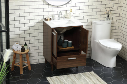 24 inch bathroom vanity in Walnut
