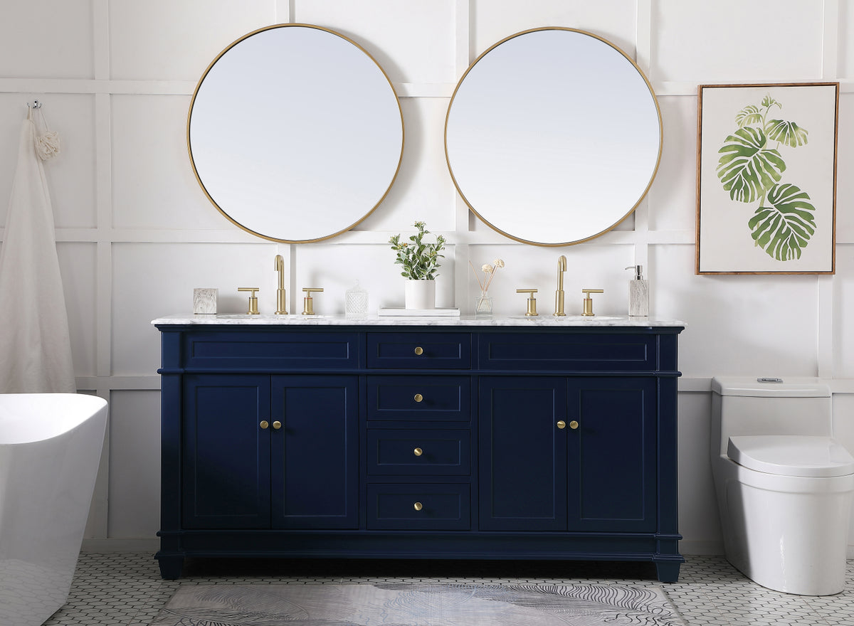72 inch Double Bathroom Vanity set in Blue