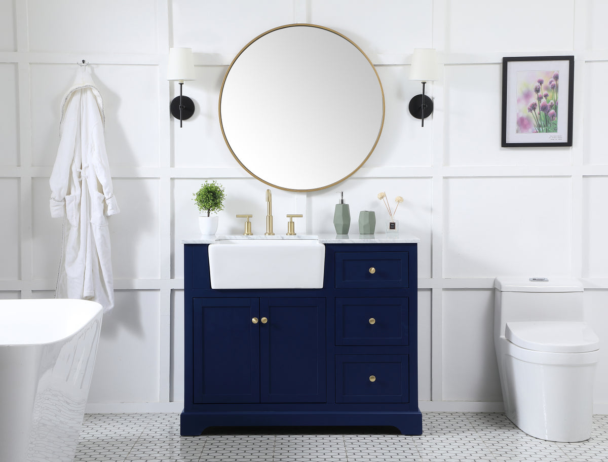 42 inch Single bathroom vanity in blue