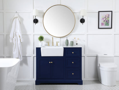 42 inch Single bathroom vanity in blue