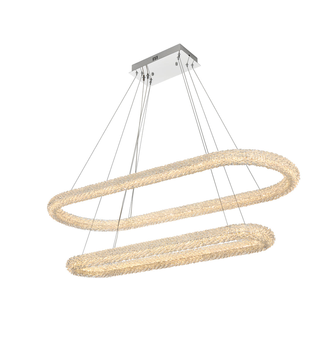 Bowen 51 inch Adjustable LED Chandelier in Chrome