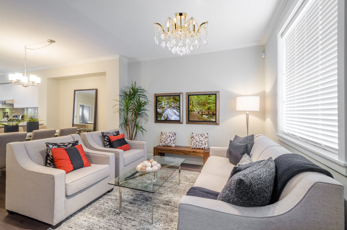 Maria Theresa 4 light Gold Flush Mount Clear Royal Cut Crystal