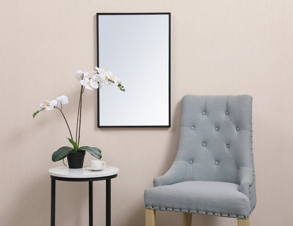 Metal frame rectangle mirror 18x28 inch in black