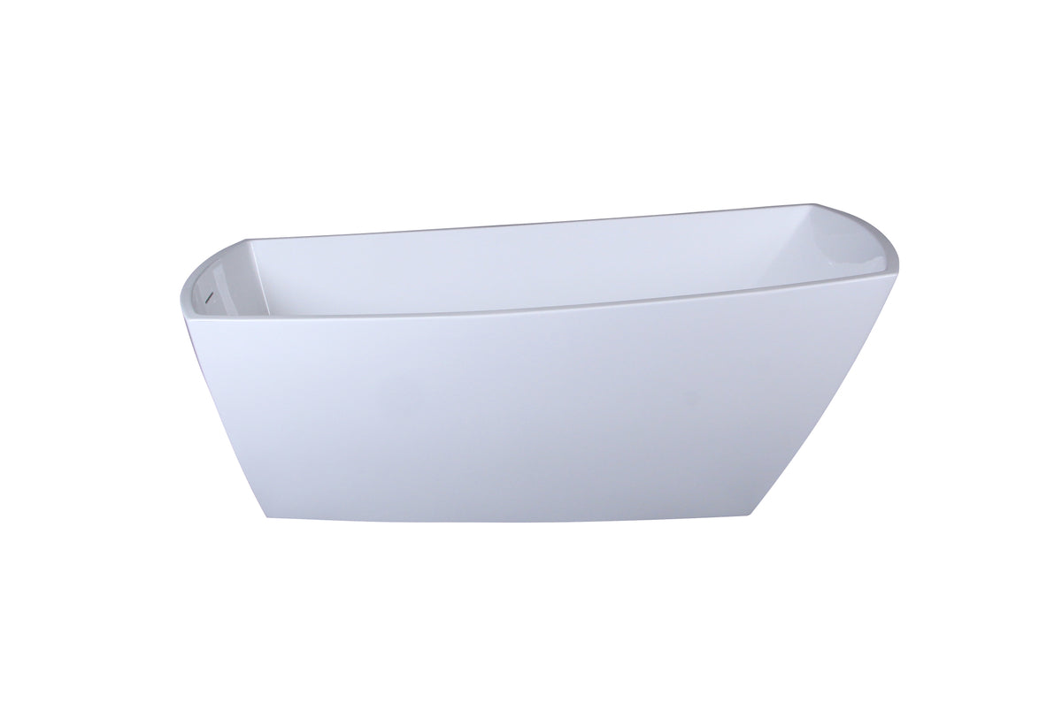 72 inch soaking single slipper rectangular bathtub in glossy white