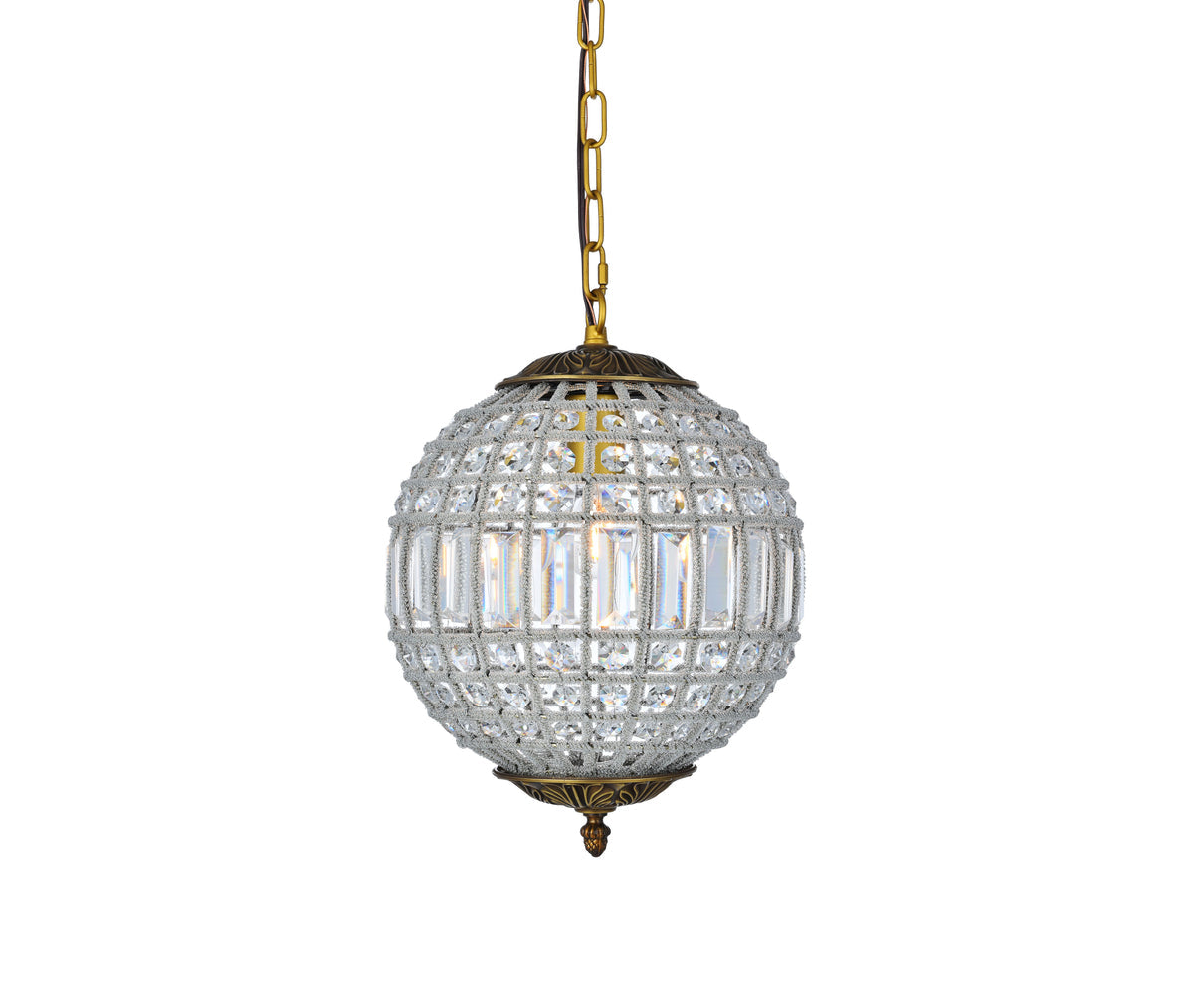 Olivia 1 light French Gold Pendant Clear Royal Cut Crystal
