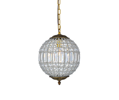 Olivia 1 light French Gold Pendant Clear Royal Cut Crystal