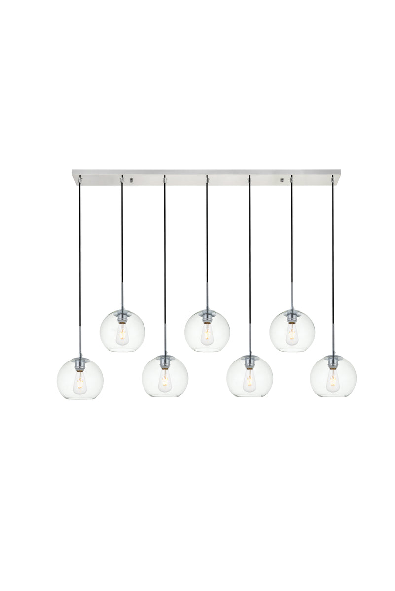 Baxter 7 Lights Chrome Pendant With Clear Glass