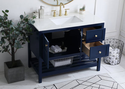 42 inch Single Bathroom Vanity in Blue