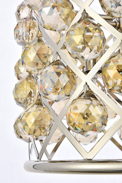 Madison 4 light polished nickel Pendant Golden Teak (Smoky) Royal Cut Crystal