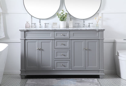 60 inch Double Bathroom Vanity set in Grey