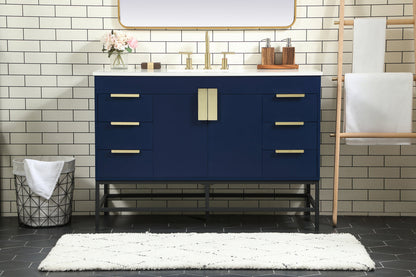 48 inch Single bathroom vanity in blue
