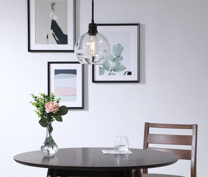 Emett 1 light Black and Clear glass pendant