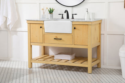 48 inch Single bathroom vanity in natural wood